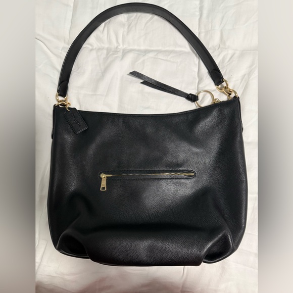 Coach Black Pebbled Leather Skylar Hobo Bag Gold Accents w/ Dusty and Bag Scarf! - Picture 2 of 6